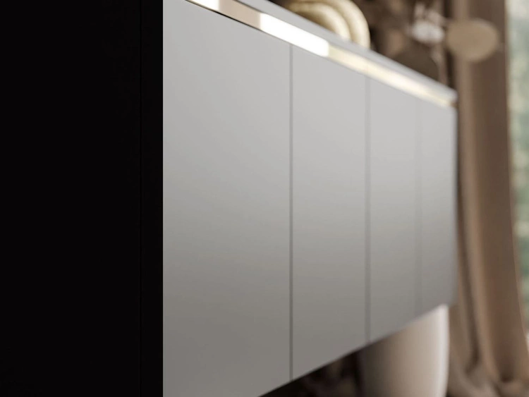 TV-Schrank zum Hängen im Glamour-Stil mit LED-Beleuchtung Celle Schwarz Matt