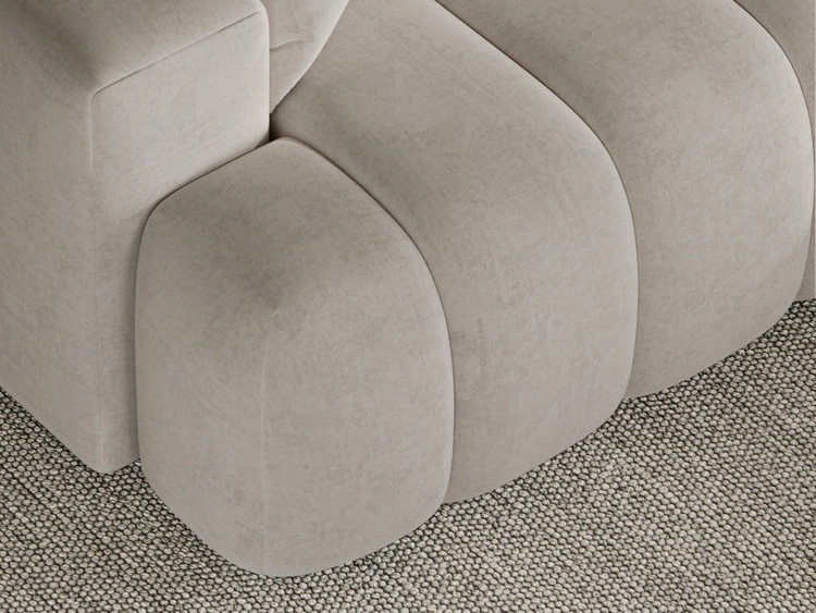 Ecksofa L-Form Rechts mit Schlaffunktion und Bettkasten Caleo Beige