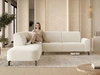 Ecksofa L-Form Links Regento Bouclé-Stoff Hellbeige