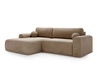 Ecksofa L-Form mit Schlaffunktion und Bettkasten Savana Links Dunkelbeige