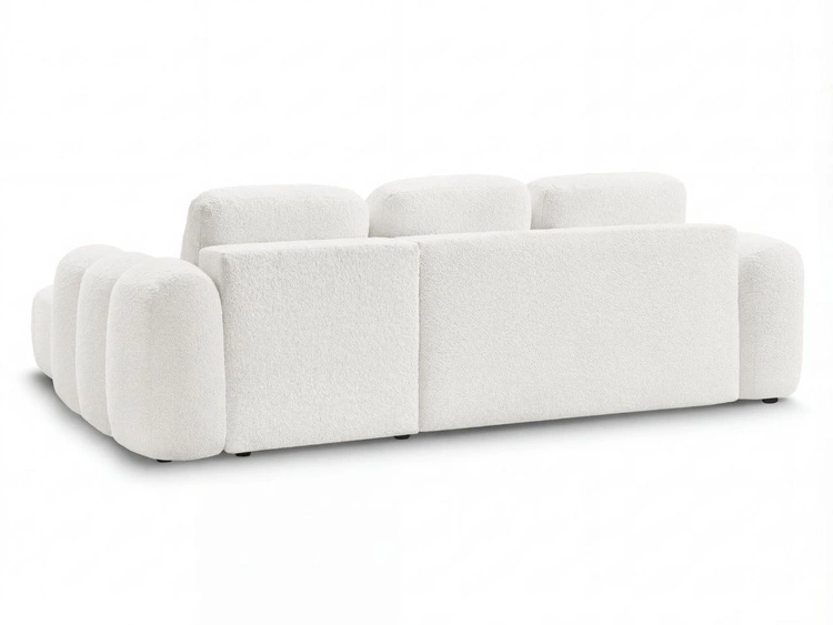Ecksofa L-Form mit Schlaffunktion und Bettkasten Avelin Rechts Creme