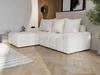 Ecksofa L-Form mit Schlaffunktion und Bettkasten Bresso Creme