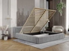 Polsterbett mit Bettkasten und Lattenrost 160x200 Lipari Grau