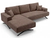 Ecksofa L-Form auf Metallbeinen Leto Links Braun
