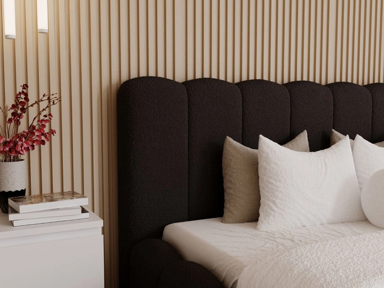 Polsterbett mit Bettkasten und Lattenrost 140x200 Smile Schwarz