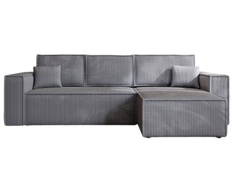 Ecksofa L-Form mit Schlaffunktion und Bettkasten Prato XL Dunkelgrau