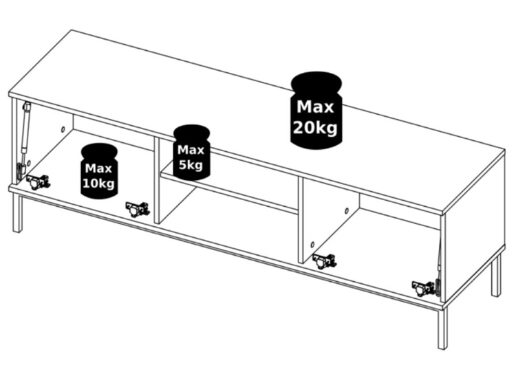 TV-Lowboard mit Türen 150 cm Soroko Weiß