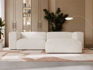 Ecksofa L-Form Rechts Moderne Cord Ecksofa Landi Beige