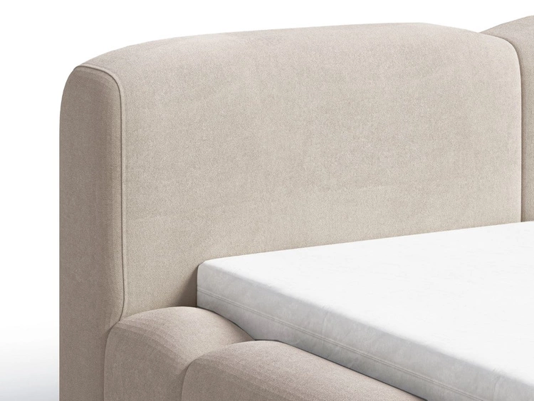 Polsterbett mit Bettkasten und Lattenrost 160x200 Aubi Beige