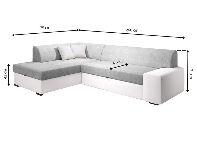 Ecksofa L-Form Links mit Schlaffunktion und Bettkasten Fresto Braun