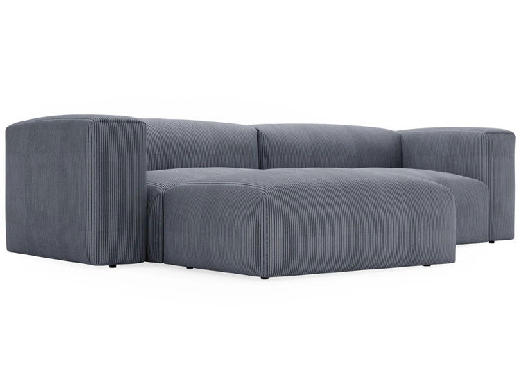 Ecksofa L-Form Links Moderne Cord Ecksofa Landi Grau