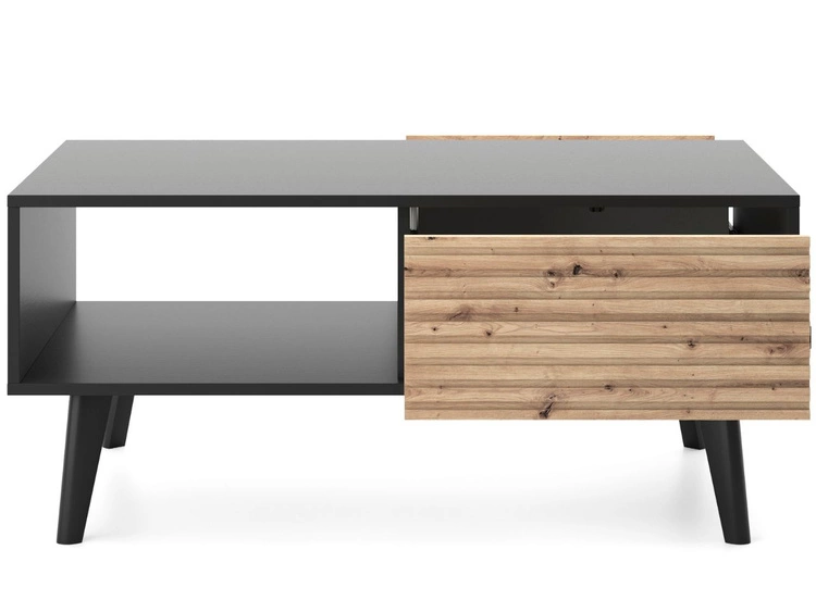 Couchtisch mit Stauraum Astro Schwarz, Artisan Eiche