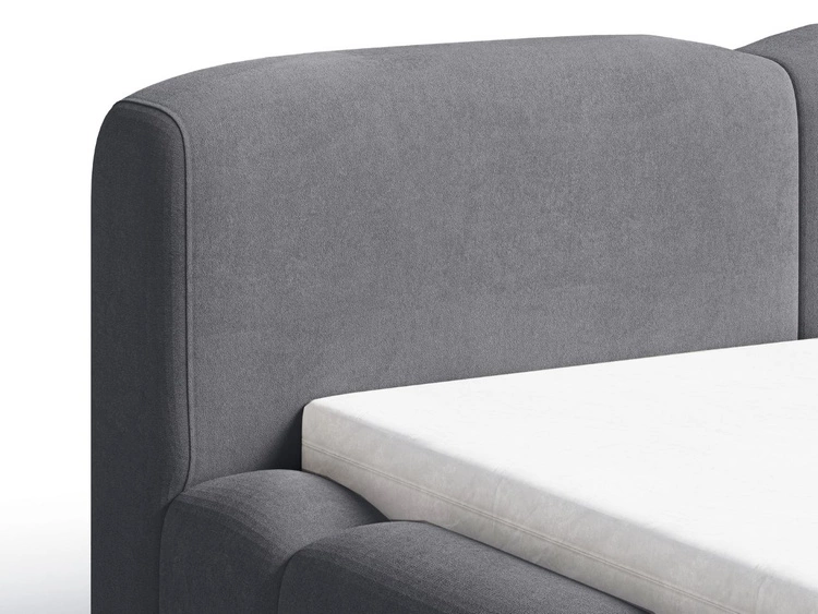 Polsterbett mit Bettkasten und Lattenrost 120x200 Aubi Dunkelgrau