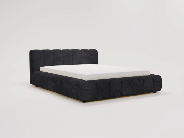 Polsterbett mit Bettkasten und Lattenrost 140x200 Ibiza Schwarz